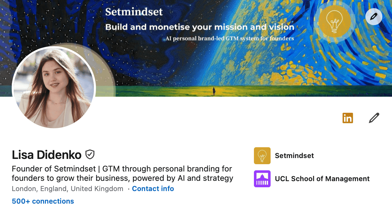 Lisa Didenko LinkedIn profile
